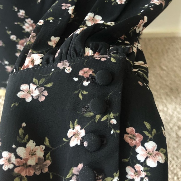 Bardot black floral one shoulder top size 12 - Picture 3 of 13